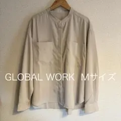 GLOBALWORK キレイつづくポケットブラウス ベージュ Мサイズのサムネイル