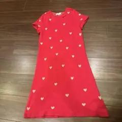 H&M レッド ハート柄 半袖ワンピース　140㎝