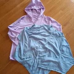 UNIQLO AIRism パーカー 薄紫・水色カーディガン　二点　150cm