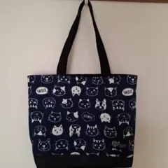 最終お値下げしました。猫柄ショルダートートバッグ