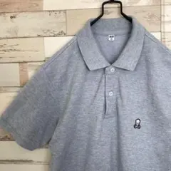 ドクロ スカル ポロシャツ ユニクロ ワッペン メンズ レディース Mサイズ