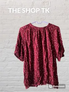 THE SHOP TK✨レディースブラウス　ドット柄　半袖【M】のサムネイル
