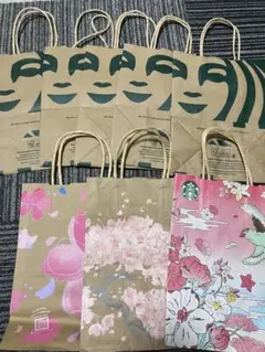 スターバックス 紙袋　ショッパー　ノーマル5枚　桜デザイン 3枚　8枚セット