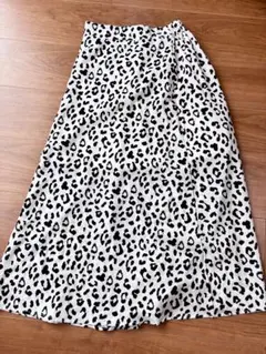 【美品】レオパード柄　フレアロングスカート