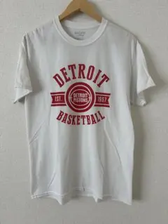 Detroit Pistons Tシャツ ホワイト M ギルダン　ダブルステッチのサムネイル
