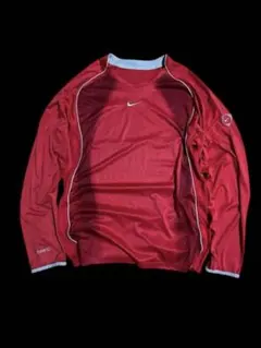 Nike レッド 長袖 ロングtシャツ archive y2k サッカーシャツ