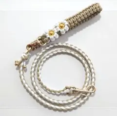 パラコード カフェリード120cm 金具ゴールド ライトベージュ 人気のサムネイル