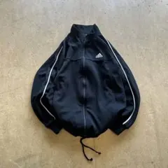 90s OLD adidas トラックジャケット　ドローコード　Y2K 古着　黒