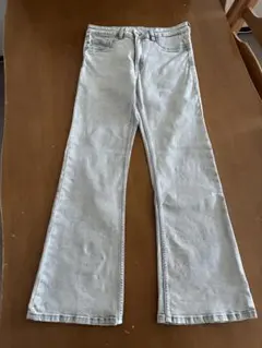 H &M ブーツカットデニム EUR 42 ライトグレー
