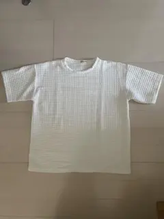 ワッフル生地 Tシャツ ホワイト
