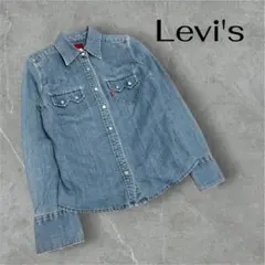 Levi'sデニムウエスタンシャツ S ストレッチ 長袖 スナップボタン　古着のサムネイル