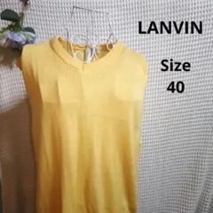 【人気☆LANVIN SPORT】黄色　ニット　ベスト　ロゴ入り　サイズ40のサムネイル