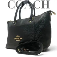 COACH エマ サッチェル ショルダー トートバッグ 2way レザー 黒
