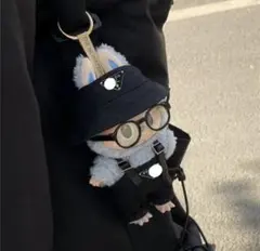 ラブブ 服 着せ替え 洋服3点セット ぬい服 サロペット メガネ　ブラック