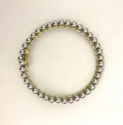 シルバー パール風ビーズ ブレスレット　バングル