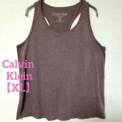 Calvin Klein【XL】バックオープン タンクトップ ブラウン ロゴのサムネイル