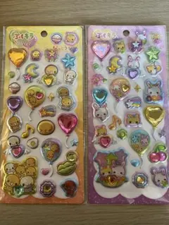 ぷくキラ　ぷくきらシール　なっとうちゃん　ふわふわらびちゃん　キャラクター