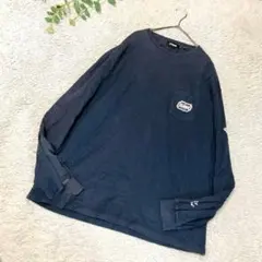XLARGE 　長袖カットソー　ネイビー　ＸＬ　古着　ロゴプリント大