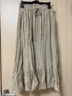 【美品】MAJESTIC LEGON ベージュ プリーツスカート ドット 水玉のサムネイル