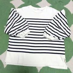niko and ... ストライプ五分袖Tシャツ M
