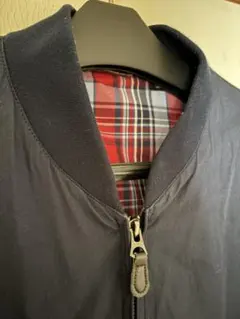 ユニクロ ネイビー ブルゾン ジャケット メンズM 裏地チェック柄