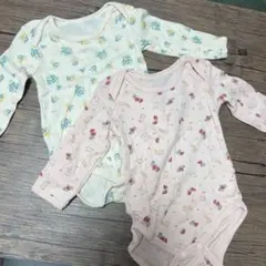 ベビー肌着 2枚セット 花柄・動物柄
