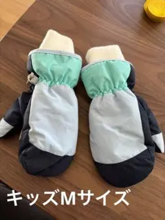 ネイビー/ミント 手袋 Mサイズ