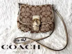 COACH コーチ ソーホー ショルダー シグネチャー モノグラム ゴールド
