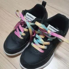 瞬足 SYUNSOKU ブラック スニーカー 女の子 19.0cm