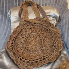 円形編み込みトートバッグ