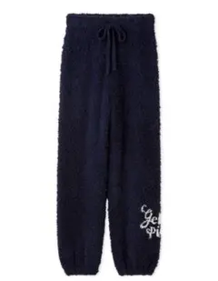 ネイビー フリース ルームウェア　ジェラートスノーベアジャガードロングパンツ