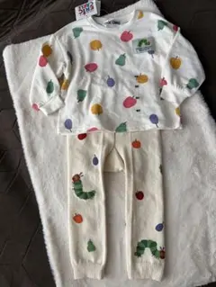 新品タグ付きはらぺこあおむし 長袖Ｔシャツ、90cm、スパッツ90〜95
