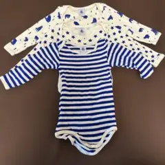 PETIT BATEAU 長袖ロンパース 3点セット　※74cmのサムネイル