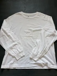 無地 クルーネック ロングスリーブTシャツ ホワイトのサムネイル