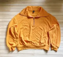 SHEIN ハーフジップ スウェット オレンジ　新品未使用
