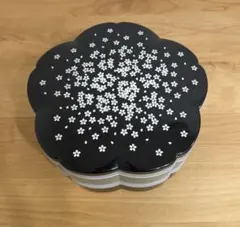 重箱 2段 さくら型 (3〜4人用) 中子10個付 ブラック