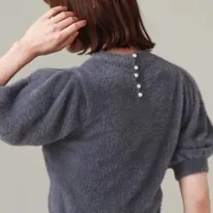 未使用　アルシーヴarchives　ミニフェザーパフスリーブニット