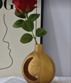 フラワーベース花瓶一輪挿しアンティークゴールド三日月北欧韓国カフェインテリア雑貨