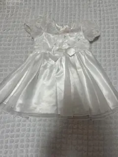 ホワイト フラワー刺繍 ベビードレス