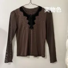 24)チュールビーズカットソー美品のサムネイル