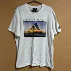 ○adidas/アディダス/Tシャツ/半袖/ホワイト/メンズ/XL○