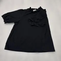 earth music & ecology ブラック半袖Tシャツ