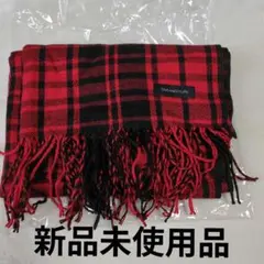 新品未使用品　TAKANOYURI チェック柄マフラー レッド/ブラック