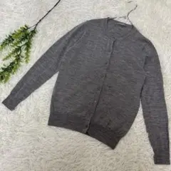 UNIQLO ユニクロ【L】ウールカーディガン セーター ニット グレー 薄手