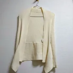 アイボリー リブ編み カーディガン