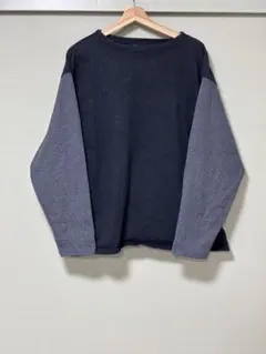 GLR 七分袖カットソー ネイビー/グレー