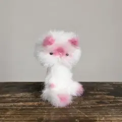 いちごミルク ねこ ハンドメイド ぬいぐるみ 作家 アートドール