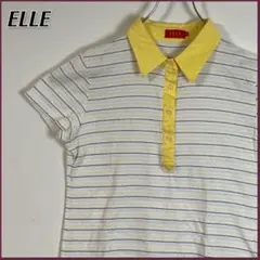 【良品】ELLE GOLF ワンポイント ロゴ ポロシャツ ボーダー レディースのサムネイル