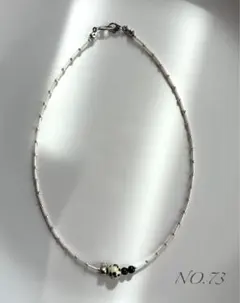 NO.73 フロントデザインネックレス　天然石　ビーズ