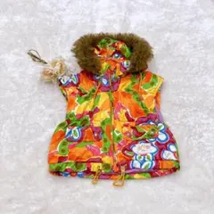 772.〈エレッセ〉〈160〉美品✨ダウンベスト/キッズ/花柄/スキーベスト